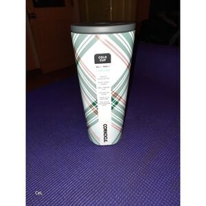 Corkcicle Tumbler- Peppermint plaid *NEW* insulated 24oz. -